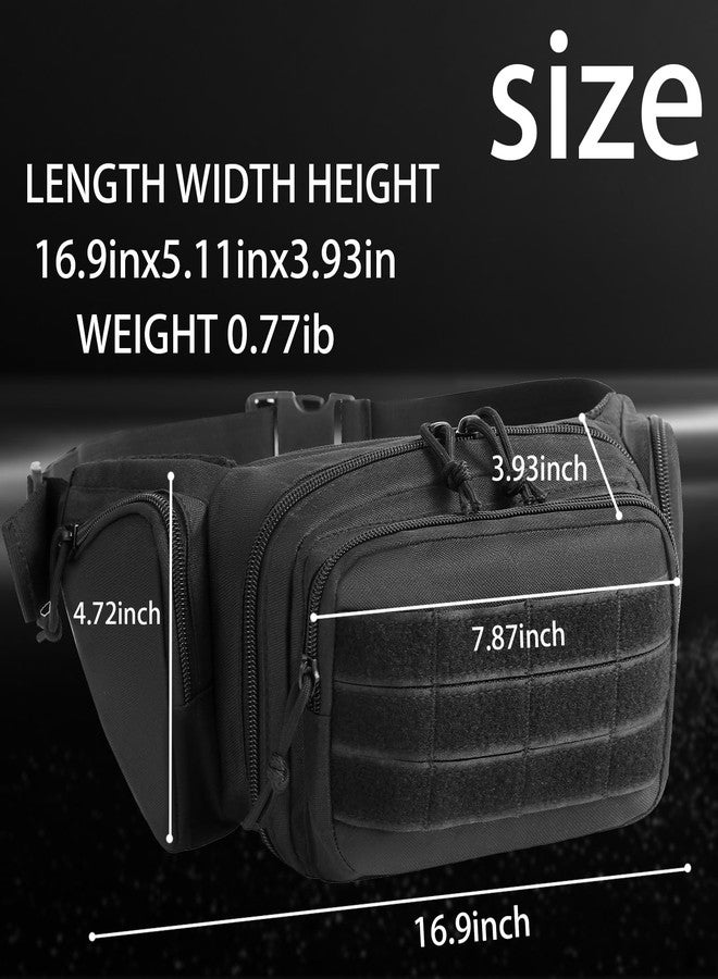 Chardime Tactical Fanny Pack, Military Waist Pack for Men, Black - Image 2
